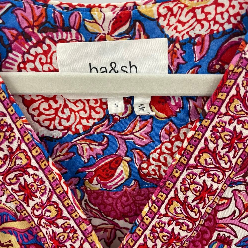 ba&sh Valia Dress Floral Short Sleeve Mini Dress S - Picture 7 of 10